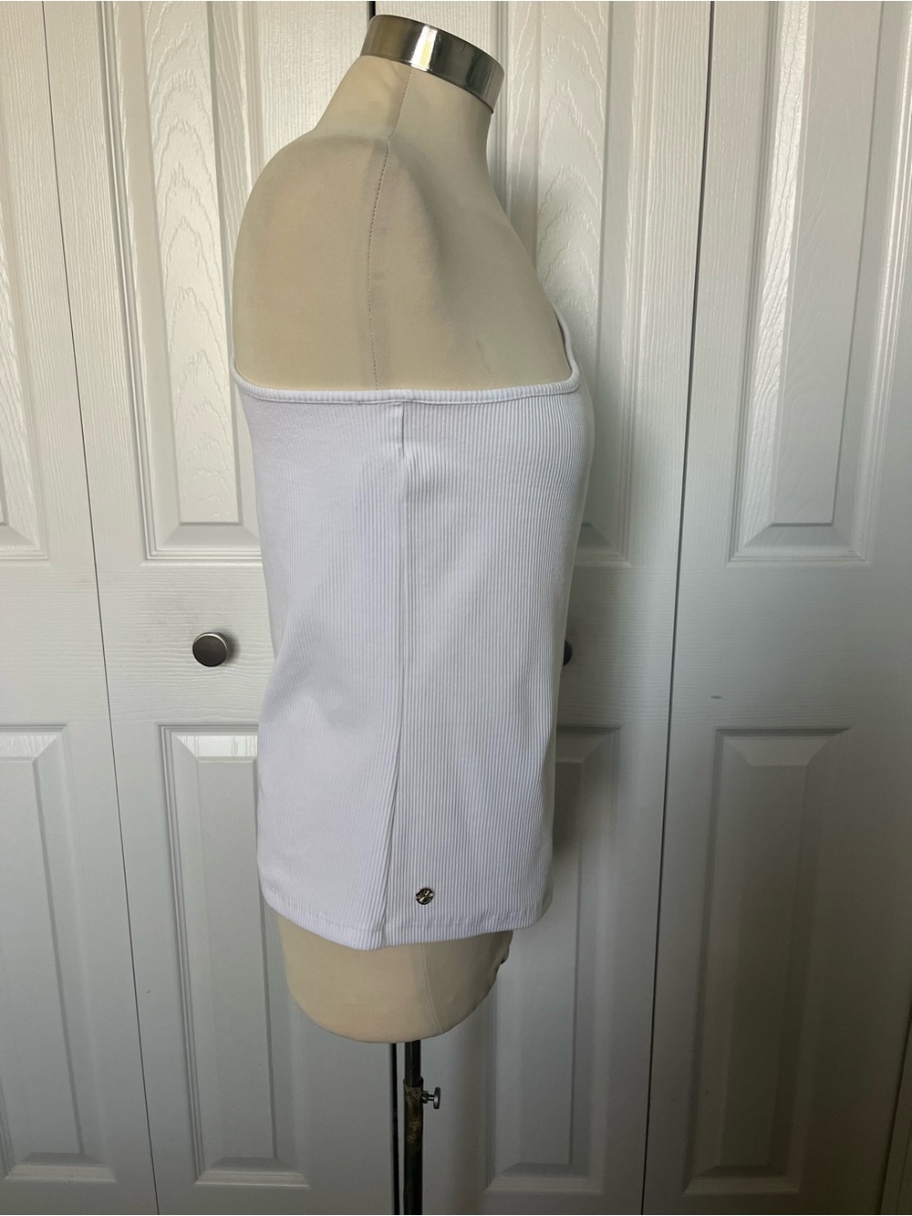 Lilly Pulitzer One-Shoulder White Ribbed Tank - Picture 3 of 6